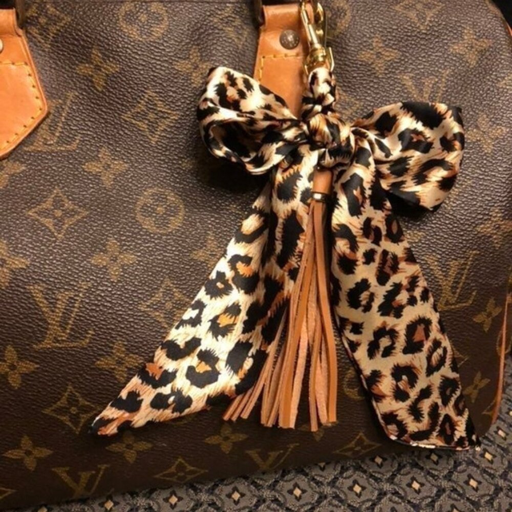 Purse Scarf Leopard Tassel Charm